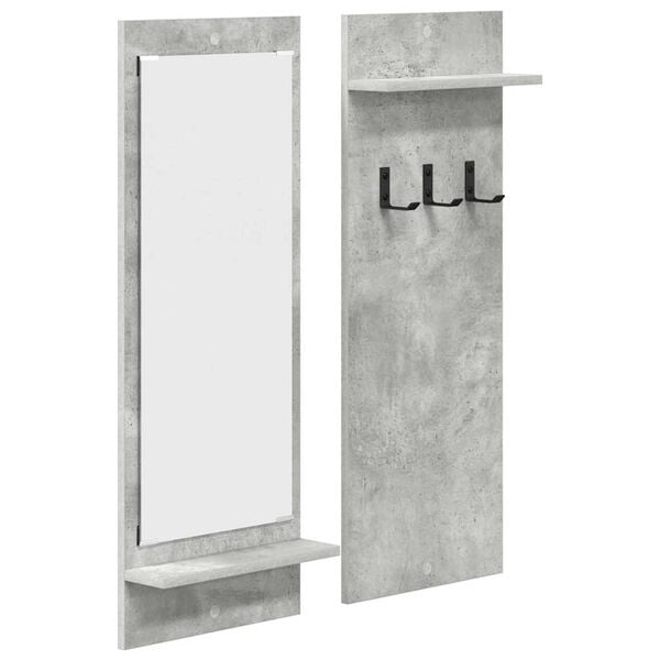 vidaXL Wall-Mounted Coat Rack with Shelf Concrete grey 70 x 10 x 90 cm