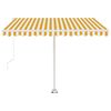 vidaXL Manual Retractable Awning with LED 350x250 cm Yellow and White