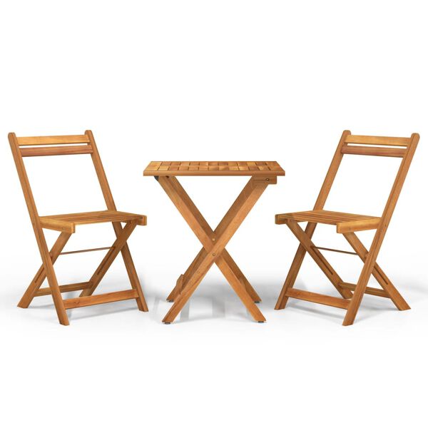 vidaXL 3 Piece Folding Bistro Set Solid Wood Acacia