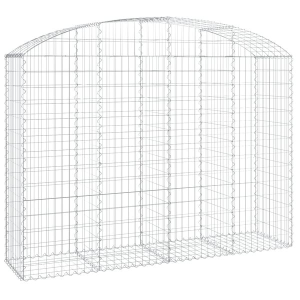 vidaXL Arched Gabion Basket 200x50x140/160 cm Galvanised Iron