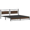 vidaXL Metal Bed Frame without Mattress Brown Oak 200x200 cm