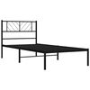 vidaXL Metal Bed Frame without Mattress with Headboard Black 100x200cm