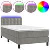vidaXL Box Spring Bed with Mattress&LED Light Grey 80x200cm Velvet