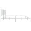 vidaXL Metal Bed Frame without Mattress with Headboard White 160x200cm