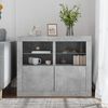 vidaXL Side Cabinets with LED Lights 2 pcs Concrete Grey Engineered Wood
