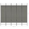 vidaXL 5-Panel Room Divider Anthracite 200x180 cm
