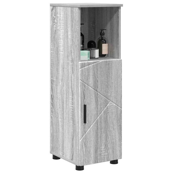 vidaXL Bathroom Cabinet with Storage Grey Sonoma 30 x 35 x 95 cm