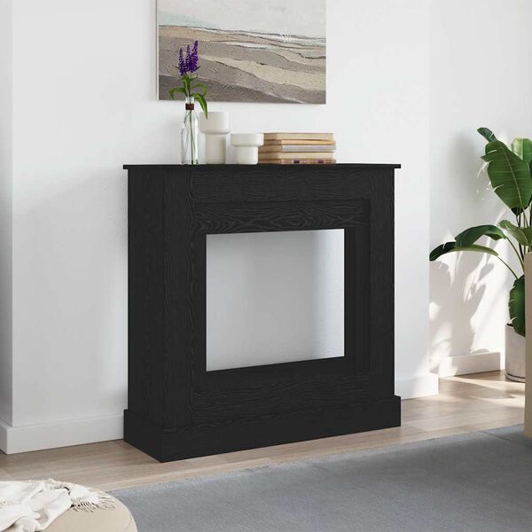 vidaXL Fireplace Surround Black Oak 90x30x90 cm Engineered Wood