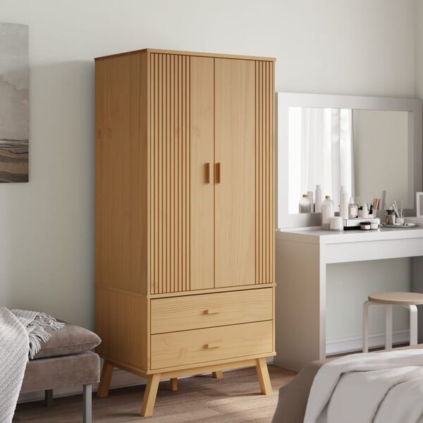 vidaXL Wardrobe OLDEN Brown 76.5x53x172 cm Solid Wood Pine