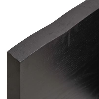 vidaXL Table Top Dark Brown 80x50x(2-4) cm Treated Solid Wood Oak