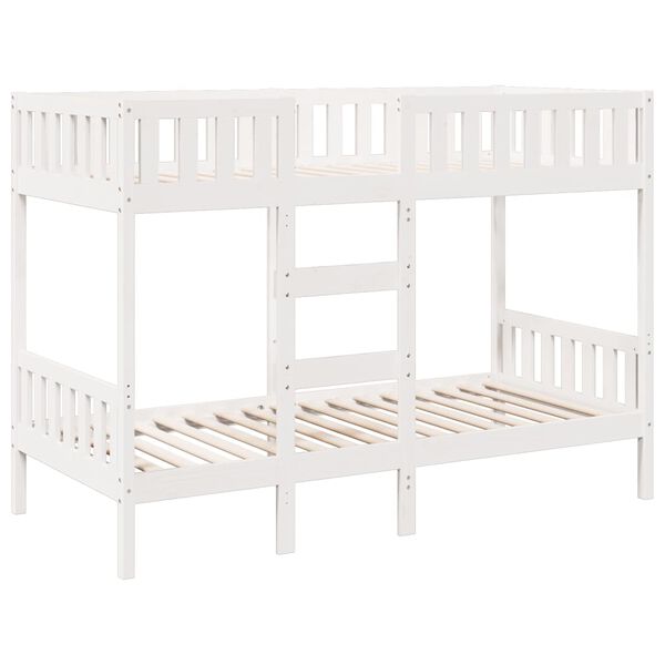 vidaXL Bunk Bed White 90x200 cm Solid Wood Pine