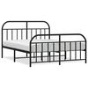 vidaXL Metal Bed Frame without Mattress with Footboard Black 160x200cm