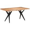 vidaXL Dining Table | Bleached Acacia and Black Steel