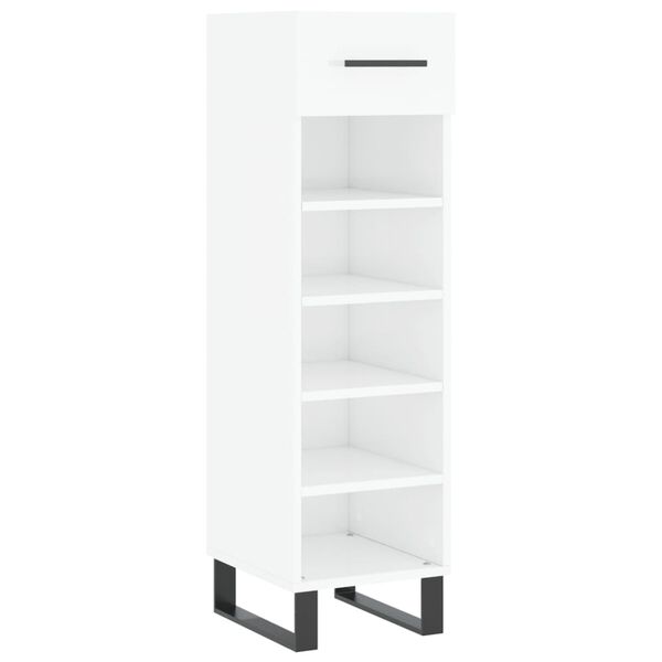 vidaXL Shoe Cabinet High Gloss White 30x35x105 cm Engineered Wood