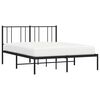 vidaXL Metal Bed Frame without Mattress with Headboard Black 135x190cm