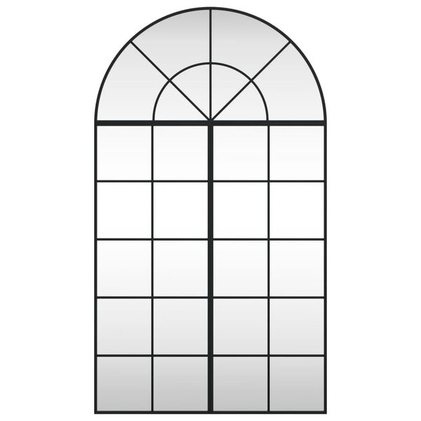 vidaXL Wall Mirror Black 80x140 cm Arch Iron