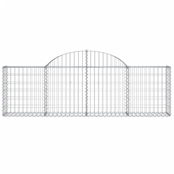 vidaXL Arched Gabion Baskets 13 pcs 200x30x60/80 cm Galvanised Iron