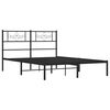 vidaXL Metal Bed Frame without Mattress with Headboard Black 160x200cm