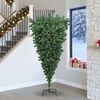 vidaXL Upside-down Artificial Pre-lit Christmas Tree with Ball Set PVC
