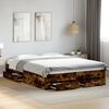 vidaXL Bed Frame with Drawers without Mattress Smoked Oak 160x200 cm