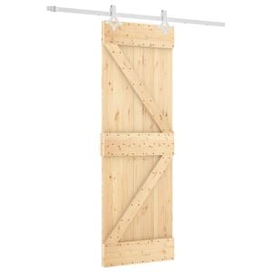 vidaXL Sliding Door 70 x 210 cm Solid Pine Wood (Untreated)