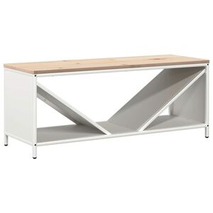 vidaXL Firewood Rack with Wooden Top White 100.5x35.5x40 cm