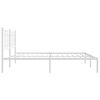 vidaXL Metal Bed Frame without Mattress with Headboard White 200x200cm