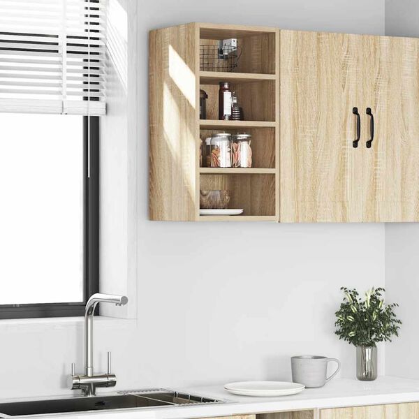 vidaXL Hanging Cabinet Riga Sonoma Oak 30x29.5x60 cm Engineered Wood
