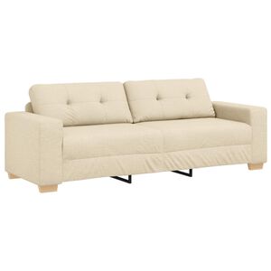 vidaXL 3-Seater Sofa Cream 220 cm Fabric