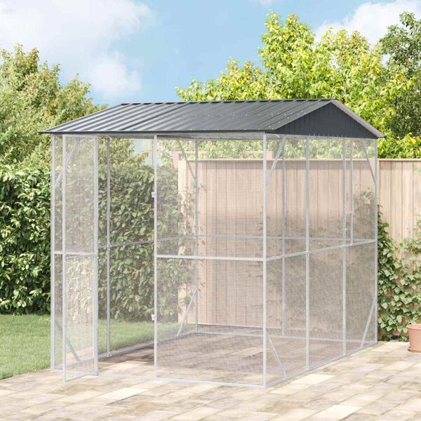vidaXL Bird Cage Anthracite 227 x 310 x 247 cm Galvanised Steel