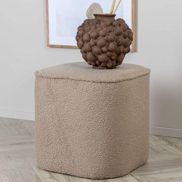 Venture Home Pouffe Piff 44x44x41 cm Teddy Beige