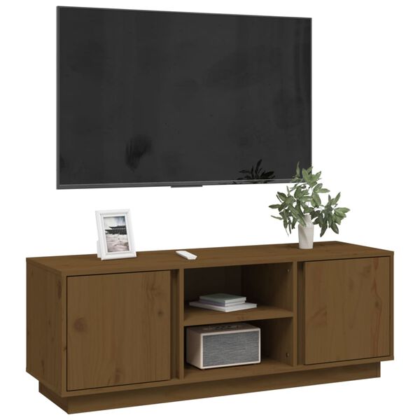 vidaXL TV Cabinet Honey Brown 110x35x40.5 cm Solid Wood Pine