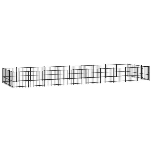vidaXL Outdoor Dog Kennel Steel 28.23 m²