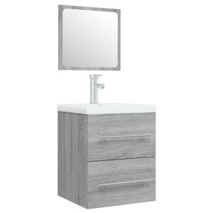 vidaXL Sink Cabinet with Built-in Basin Grey Sonoma Engineered Wood