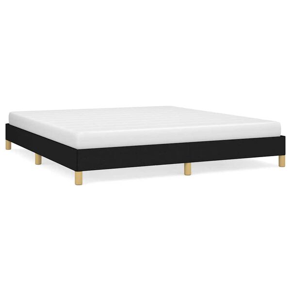 vidaXL Bed Frame without Mattress Black 180x200 cm Super King Super King Fabric