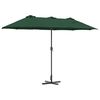 vidaXL Garden Parasol Green 370 x 197 x 239 cm Polyester and Aluminium