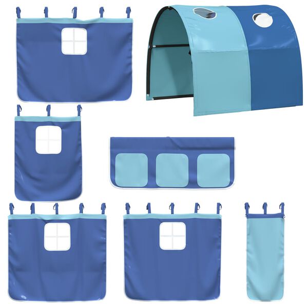 vidaXL Curtains for Loft Bed with Tunnel Blue Polyester