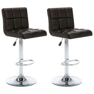 vidaXL Bar Stools 2 pcs Brown Faux Leather