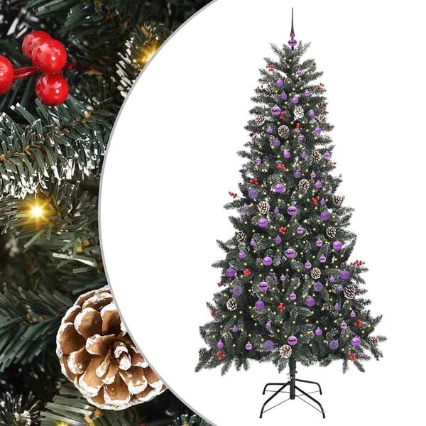 vidaXL Artificial Christmas Tree with 300 LEDs with Stand Green 240 cm