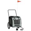 vidaXL Pet Bike Trailer Black and Grey Oxford Fabric and Iron