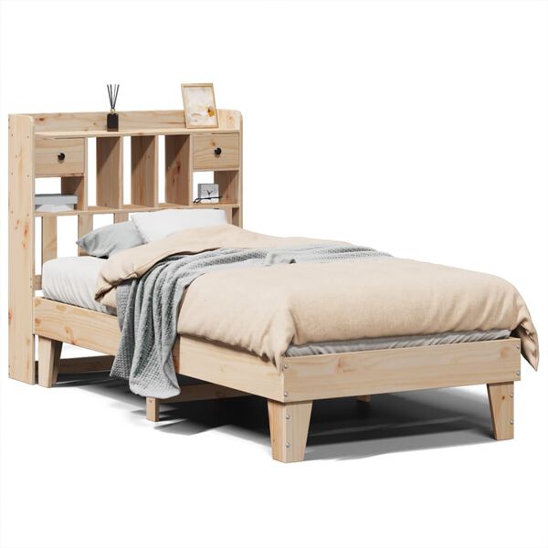 vidaXL Bed Frame without Mattress 75x190 cm Small Single Solid Wood Pine