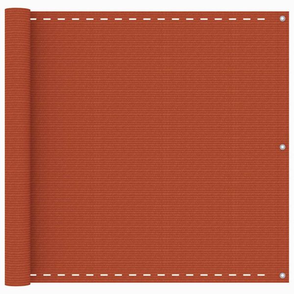 vidaXL Balcony Screen Orange 90x400 cm HDPE