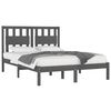 vidaXL Bed Frame without Mattress Grey Solid Wood 200x200 cm (810039+818592)