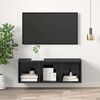 vidaXL Wall-mounted TV Cabinet High Gloss Grey 37x37x107 cm Engineered Wood