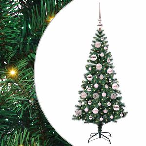 vidaXL Artificial Pre-lit Christmas Tree Green 120 cm PVC and Metal