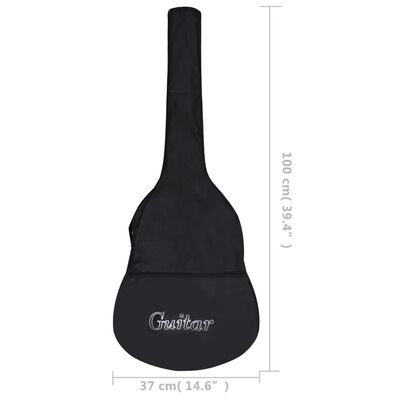 vidaXL Guitar Bag for 4/4 Classical Guitar Black 100x37 cm Fabric