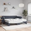 vidaXL Daybed with Trundle and Mattresses Dark Grey 90x190 cm Velvet