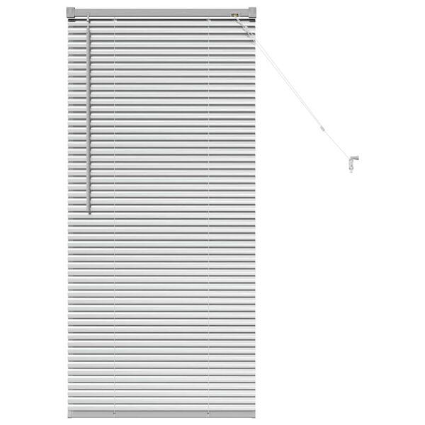 vidaXL Window Blind with Curtains Manual Silver Aluminium