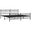 vidaXL Metal Bed Frame without Mattress with Footboard Black 193x203cm