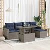 vidaXL 6 Piece Garden Sofa Set with Cushions Grey Poly Rattan Acacia
